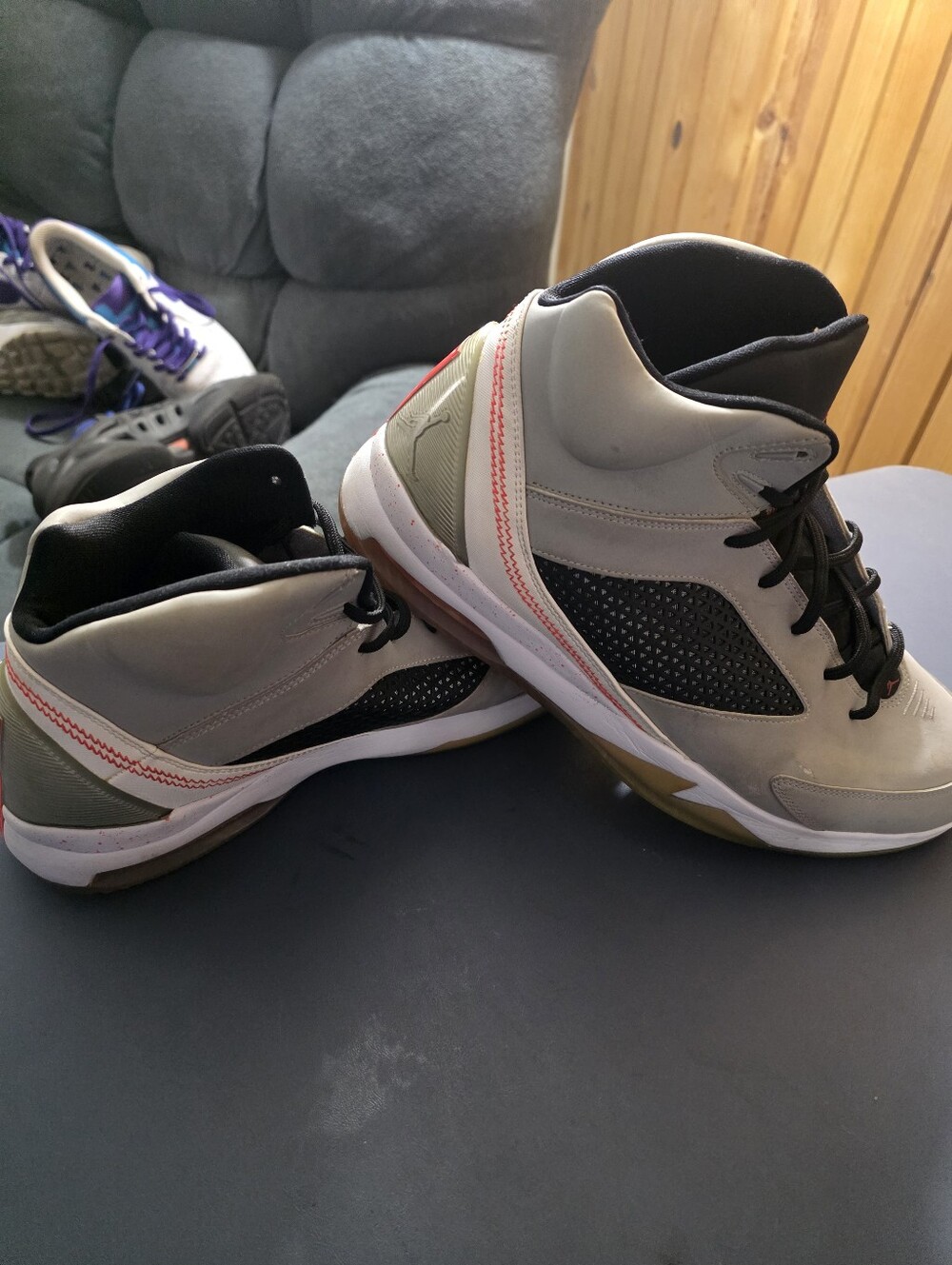 Jordan Flight Remix Wolf Grey, Size 12m Men's Gray Athletic Sneakers Like New. - Picture 2 of 8